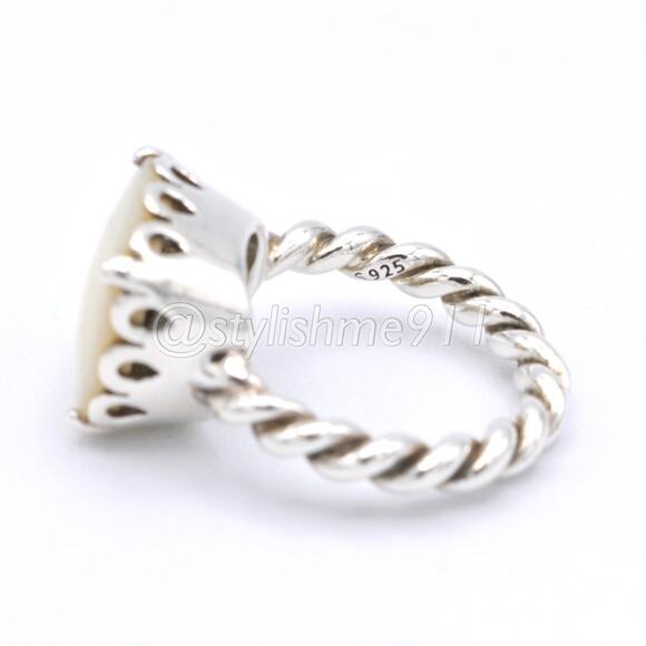 Authentic PANDORA Mother of Pearl Sincerity Ring - Picture 2 of 10